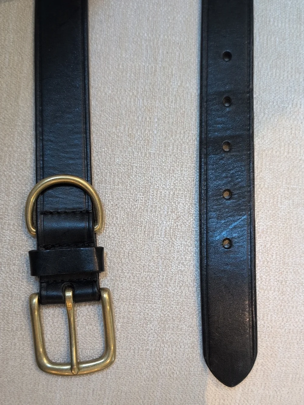 Crossroads Black Leather Belt with Solid Brass Buckle Size M Classic